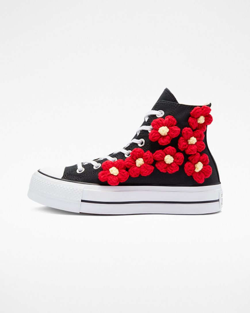 Sapatos Plataforma Converse Chuck Taylor All Star Lift 3D Floral Cano Alto Feminino Vermelhas Floral | PT V0T9174